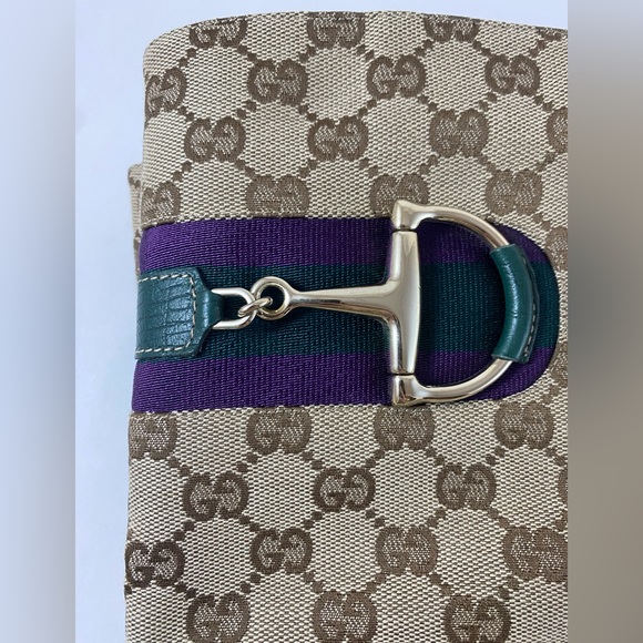 Gucci GG Signature Monogram Horse Bit Canvas Knee-High Heeled Cloth Boots - Picture 7 of 7